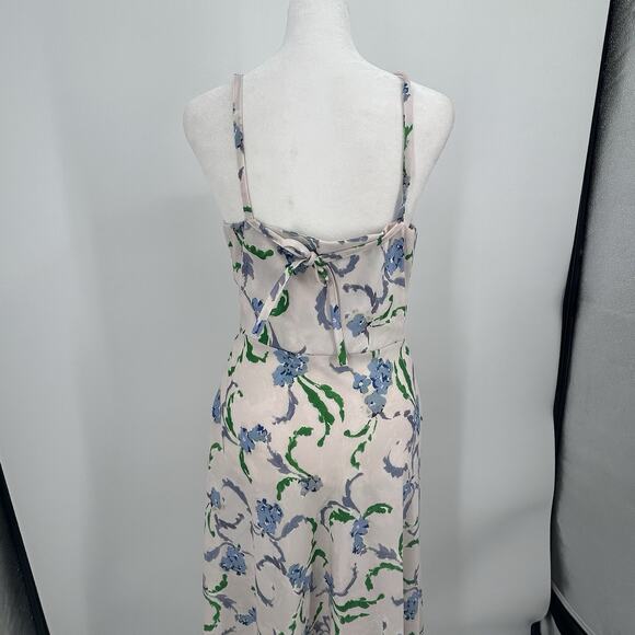 Prabal Gurung x RTR Dress Womens Size 4 Collective Floral Side Ruffle Midi Ivory - Picture 5 of 15